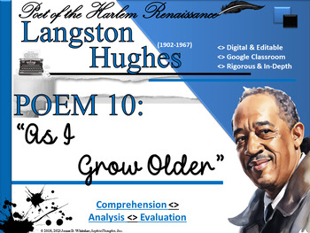 Preview of Langston Hughes As I Grow Older Poem Study Resource