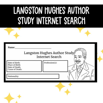 Preview of Langston Hughes Author Study Internet Search