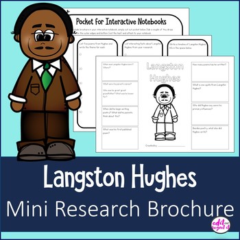 Preview of Langston Hughes Author Study Research Biography Brochure Interactive Notebook