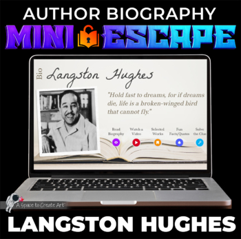 Preview of Langston Hughes Biography Mini-Escape - Middle School ELA Interactive Biography
