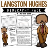 Langston Hughes Biography Unit Pack Research Project Black