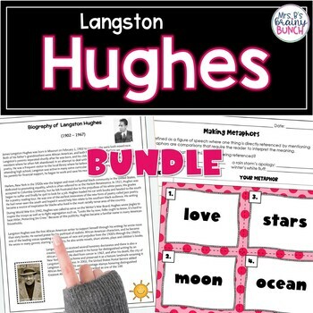 Preview of Langston Hughes Biography and Poetry BUNDLE | Print and Digital
