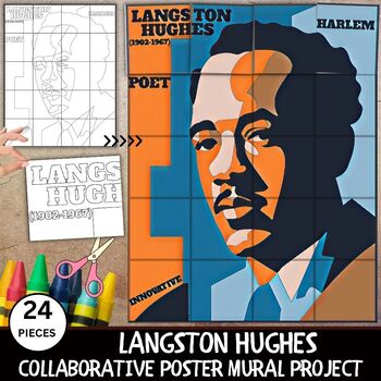 Preview of Langston Hughes Collaborative Poster Black History Month -Teamwork- Craft
