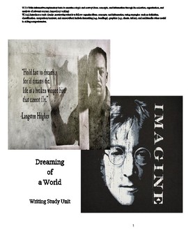 Preview of Langston Hughes 'I Dream a World' &John's Lennon's 'Imagine' Comparison/Contrast