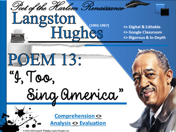 Preview of Langston Hughes I, Too, Sing America Poem Study Resource