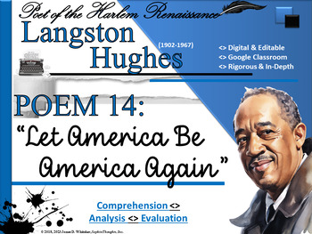Preview of Langston Hughes Let America Be America Again Poem Study Resource