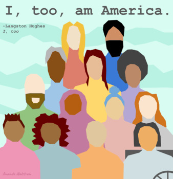 Preview of Langston Hughes Original Poster Design- I, too, am America.