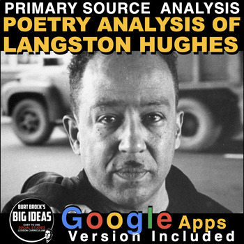 Preview of Langston Hughes Poetry Analysis + Google Apps version for Distance Learning