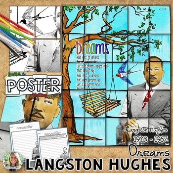 Preview of Langston Hughes, Poetry, "Dreams," Collaborative Poster, and Writing Activity