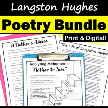 Preview of Langston Hughes Poetry Unit for Middle School - PDF & Digital