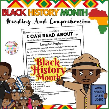 Preview of Langston Hughes / Reading and Comprehension / Black History Month