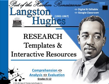 Preview of Langston Hughes Research Templates and Interactive Resources
