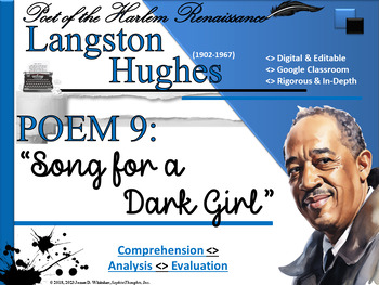 Preview of Langston Hughes Song for a Dark Girl Poem Study Resource