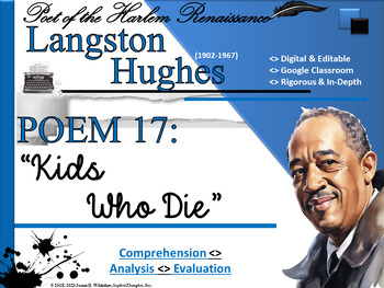 Preview of Langston Hughes Kids Who Die Poem Study Resource