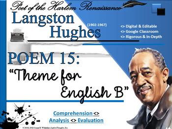 Preview of Langston Hughes Theme for English B Poem Study Resource