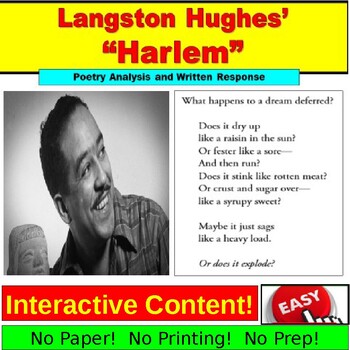 Preview of Langston Hughes and the Harlem Renaissance Poetry Analysis