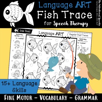 Language ART - No Prep Fish Trace for Language Speech Therapy Activity