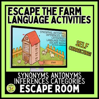Preview of Language Activities Synonym Antonym Inference Category Digital Escape the Farm