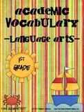 Language Arts Academic Vocabulary Unit for 1st Grade Common Core