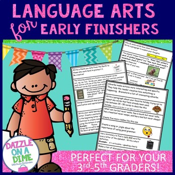 Preview of Thinking Activities for Early Finishers Language Arts Brain Busters Grades 3-5
