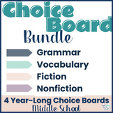 Language Arts Activities for Middle School - Choice Board Bundle