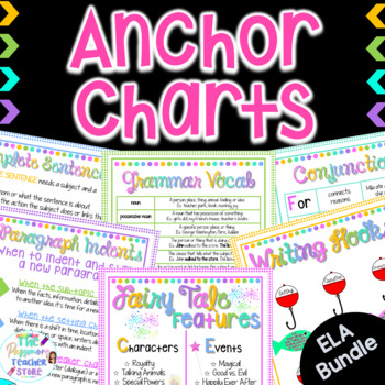 Preview of Language Arts Anchor Chart Posters BUNDLE l Writing l Reference Guides
