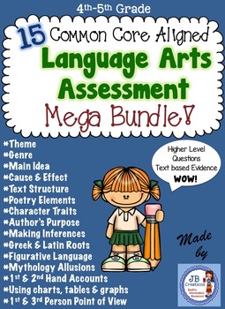 Preview of Language Arts Assessment Mega Bundle for 4th-5th Grade (CCSS aligned)