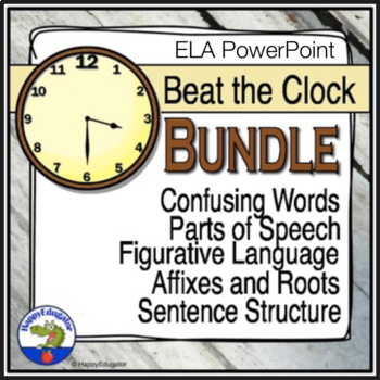 Preview of Language Arts Beat the Clock PowerPoint Game BUNDLE