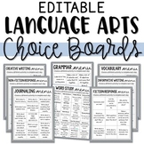Language Arts Choice Boards - Editable