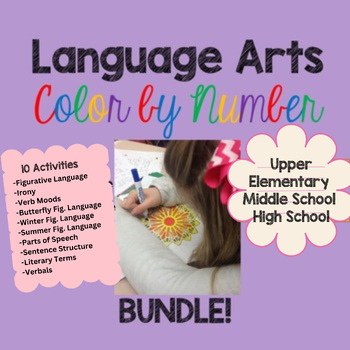 Preview of Language Arts Color by Number Bundle