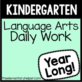 Preview of Language Arts Daily Work for Kindergarten