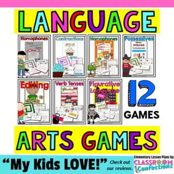 Preview of Language Arts Games : Grammar Games ELA 4th Grade  Language Arts Centers