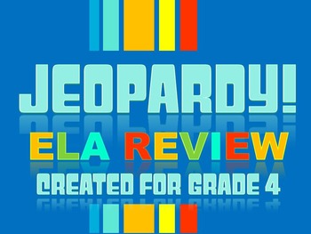 Preview of Language Arts Jeopardy: End of the Year Review 4th Grade