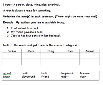 Preview of Language Arts - Low Level Test #1 (Review Sheet)