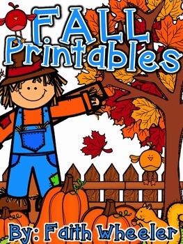 Preview of Fall Language Arts & Math Printables