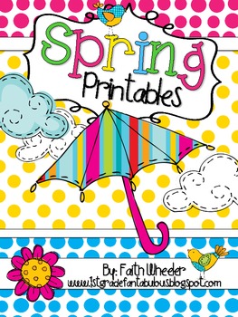 Preview of Spring Printables for Language Arts and Math