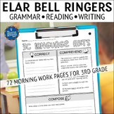 Language Arts Morning Work Worksheets ELA Bell Ringers 3rd Grade