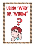 Language Arts Printable: Using "who" and "whom" correctly