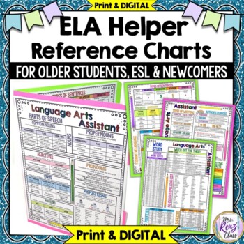 Preview of Language Arts Reference Charts for Older Students, ESL and Newcomers