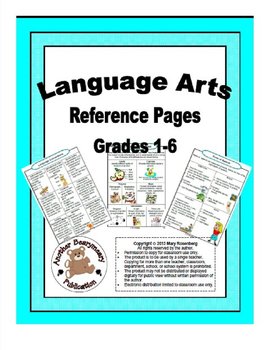 Preview of Language Arts Reference Pages Grades 1-6