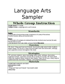 Preview of Language Arts Sampler