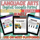 Language Arts Google Forms Self-Grading Bundle | Print & Digital