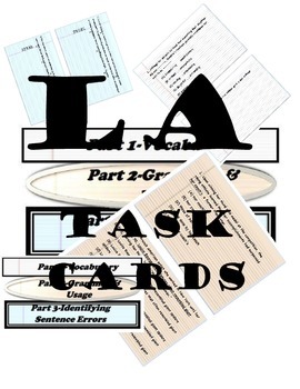 Preview of Language Arts Task Cards-Grammar & Usage