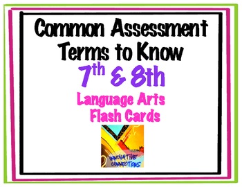 Preview of Language Arts Terms: 7th & 8th Grade Test Prep Flash Cards