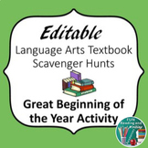 Language Arts Textbook Scavenger Hunts for Middle School B
