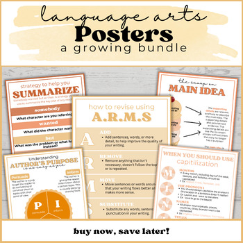 Preview of Language Arts ELA Posters Bundle