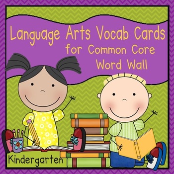 Preview of Language Arts Vocabulary Cards (Common Core - Kindergarten)