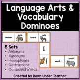 Language Arts Vocabulary Dominoes Literacy Center or  Word Work