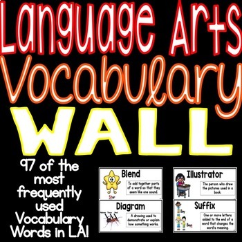 Preview of Language Arts Vocabulary Word Wall