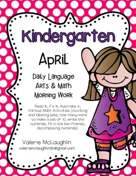 Preview of Language Arts and Math Morning Work~ APRIL (Read It, Fix It, and Illustrate It)
